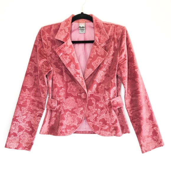 Jacquard Jacket by Star City Dusty Rose Size Small‎ Juniors Misses Blazer - Picture 1 of 13